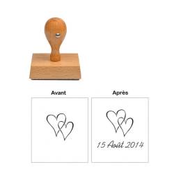 Tampon Mariage personnalisé Coeur