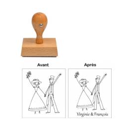 Tampon Mariage personnalisé Les Fiancés