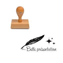 Tampon enseignant belle présentation plume n°259
