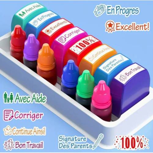 Coffret tampons enseignants x8 avec encres