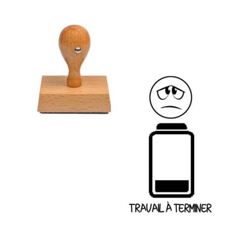 Tampon smiley Travail à terminer triste en bonhomme n°373 Tampon smiley Travail à terminer triste en bonhomme n°373