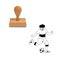 Tampon sport joueur de football en bois