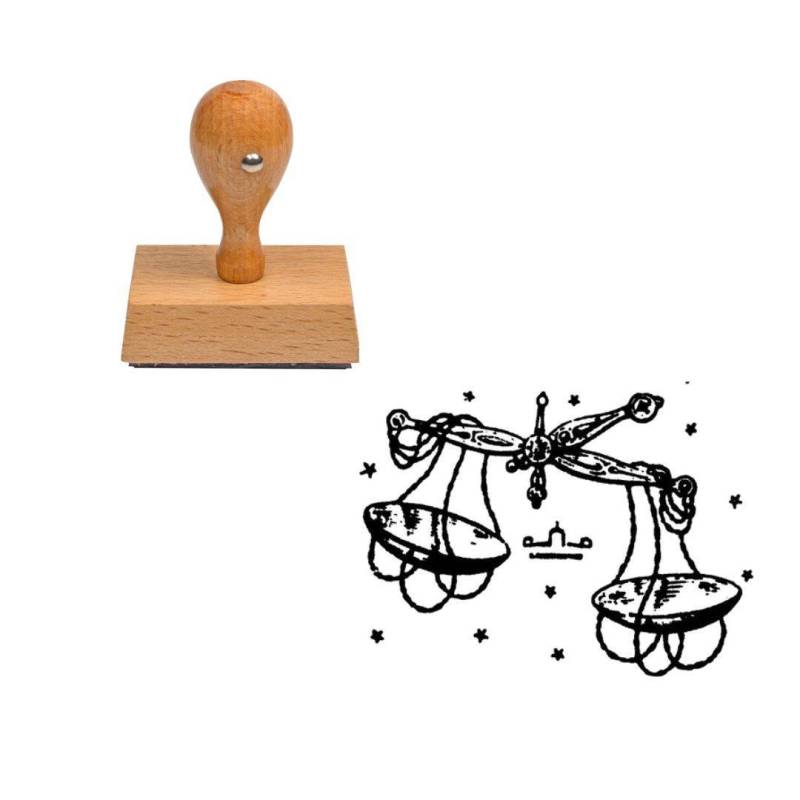Tampon astrologique Balance en bois