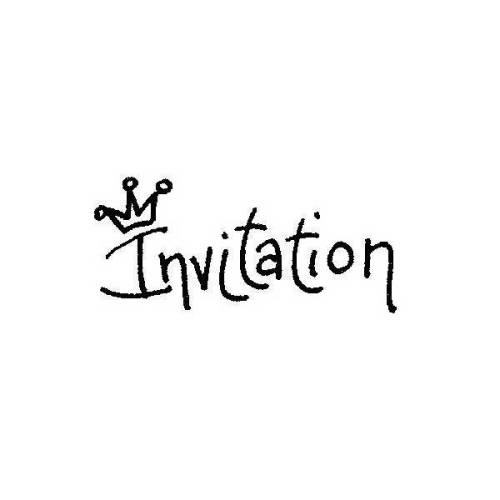 Tampon invitation avec couronne n°4 en bois Tampon invitation avec couronne n°4 en bois