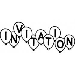 Tampon invitation avec ballon n°5 en bois
