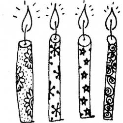 Tampon anniversaire bougies en bois