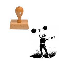 Tampon sport Haltérophile en bois