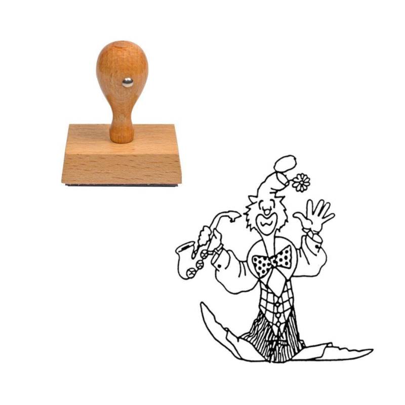 Tampon cirque Clown en bois