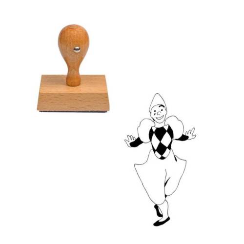 Tampon cirque clown blanc en bois Tampon cirque clown blanc en bois