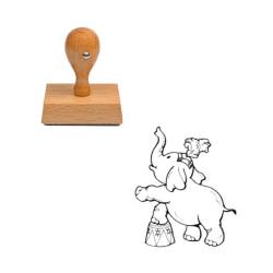 Tampon cirque éléphant en bois