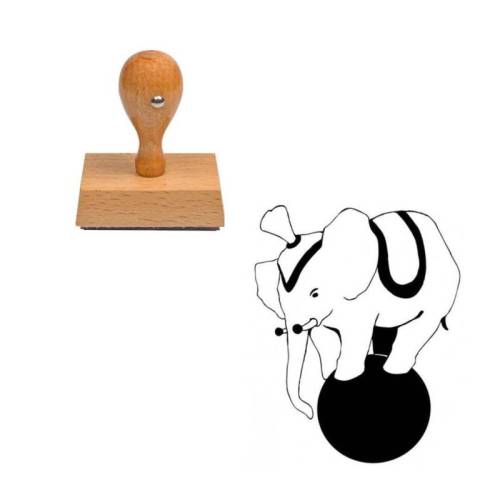 Tampon cirque éléphant de cirque en bois