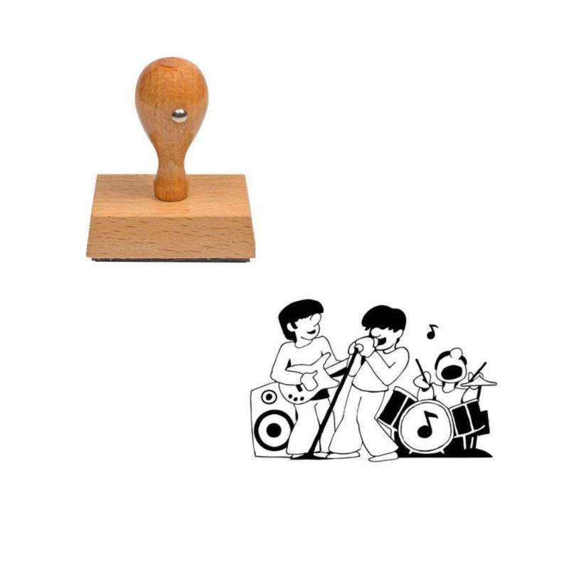 Tampon musique Groupe de rock en bois