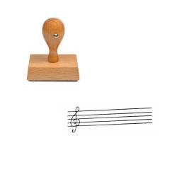 Tampon musique Une note de musique en bois