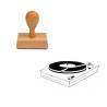 Tampon musique Tourne disque en bois