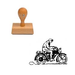 Tampon Motocycliste en bois