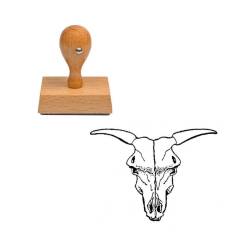 Tampon western Crâne d'animal en bois