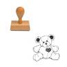 Tampon nounours en peluche n°2 en bois