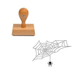 Tampon Halloween toile d'araignée avec petite araignée