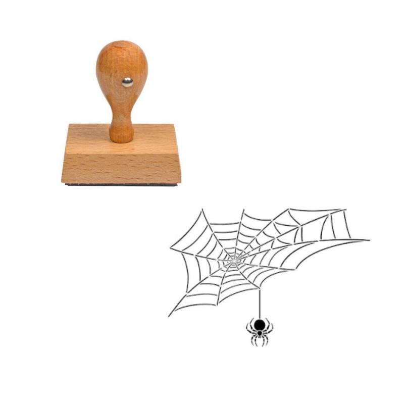 Tampon Halloween toile d'araignée avec petite araignée