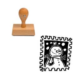 Tampon Noël Timbre bonhomme de neige