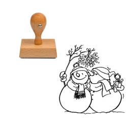 Tampon Noël Bonhomme de neige en couple