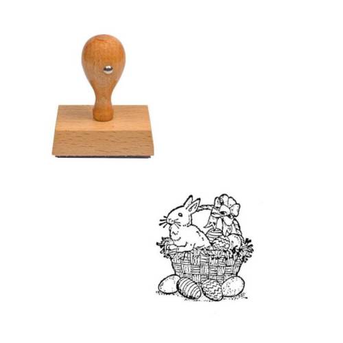 Tampon Pâques avec lapin et ses oeufs Tampon Pâques avec lapin et ses oeufs