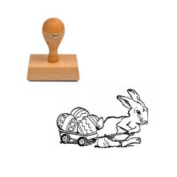 Tampon Pâques Lapin qui tire ses œufs