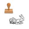Tampon Pâques Lapin qui tire ses œufs