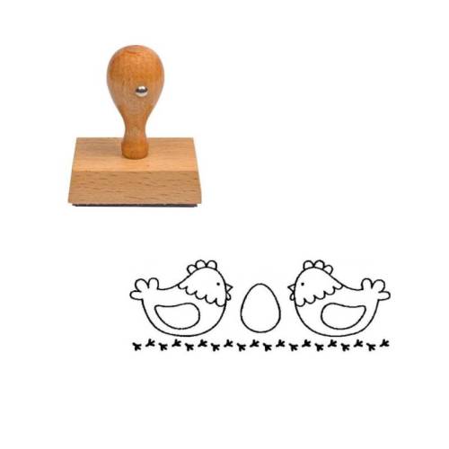 Tampon Pâques 2 poules et un œuf Tampon Pâques 2 poules et un œuf