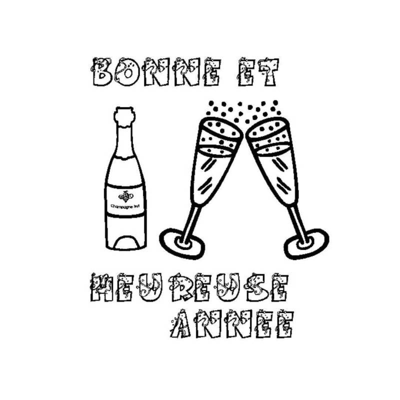 Tampon Bonne et heureuse année en bois