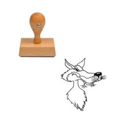 Tampon conte de fée Grand méchant loup en bois