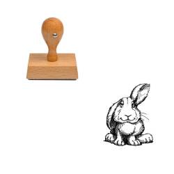 Tampon animaux Lapin à la ferme en bois