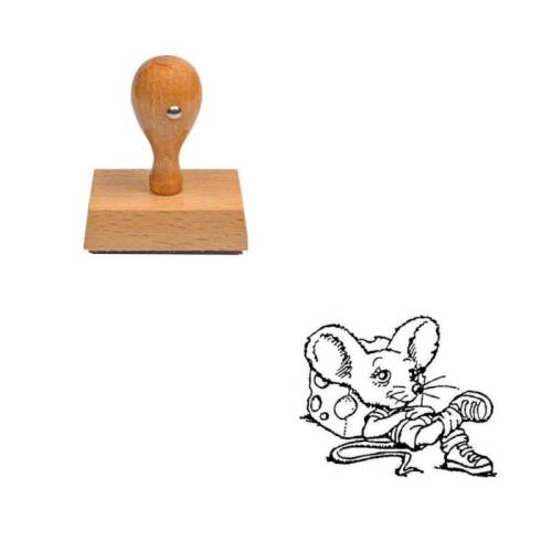 Tampon animaux Petit souris en bois Tampon animaux Petit souris en bois