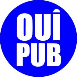 Plaque OUI PUB Bleu
