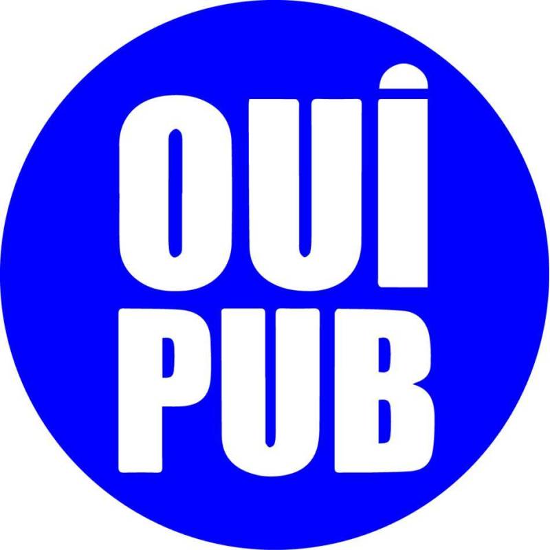 Plaque OUI PUB Bleu