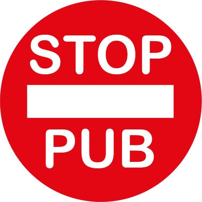 Plaque STOP PUB