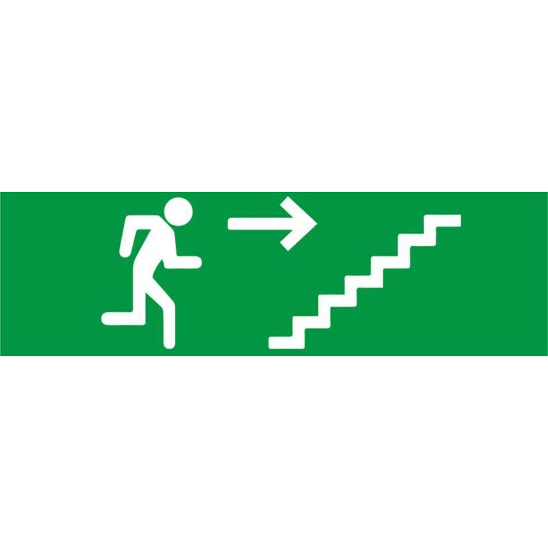 Plaque sortie de secours escalier