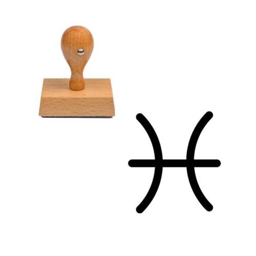 Tampon astrologique symbole Poisson en bois Tampon astrologique symbole Poisson en bois
