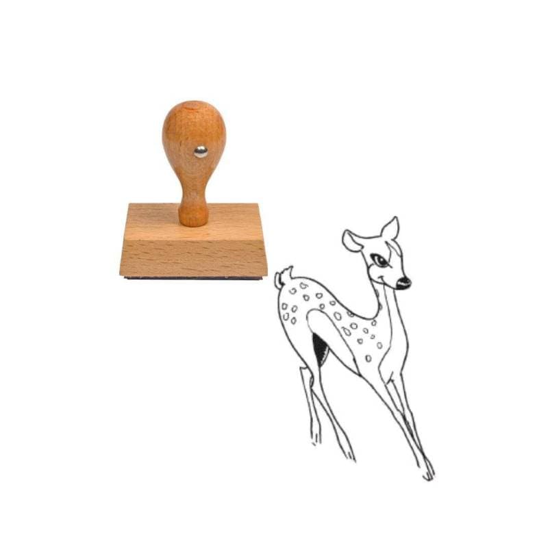 Tampon animaux biche en bois