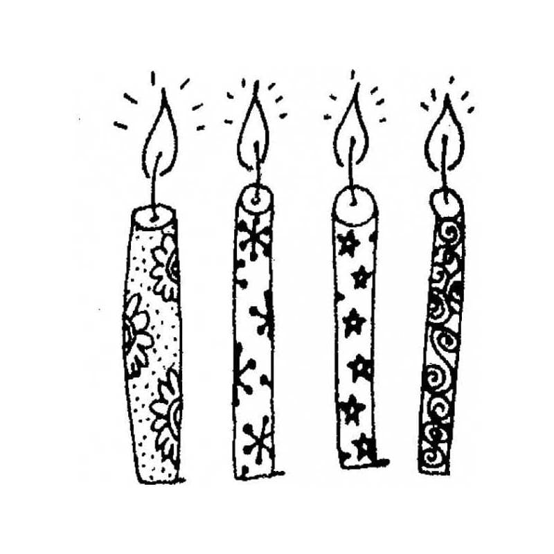 Tampon anniversaire bougies en bois