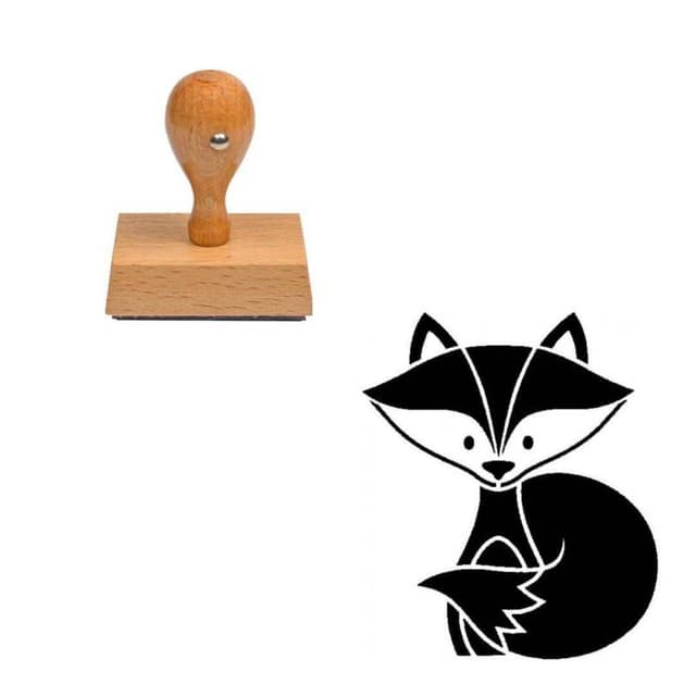 Tampon animaux Renard en bois