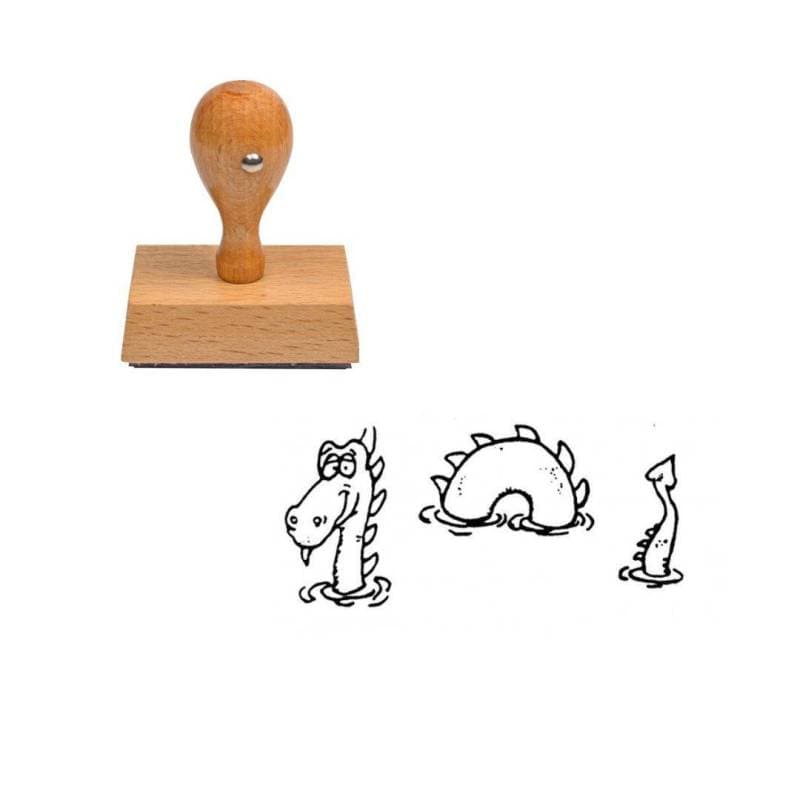 Tampon animaux Monstre de Loch Ness en bois