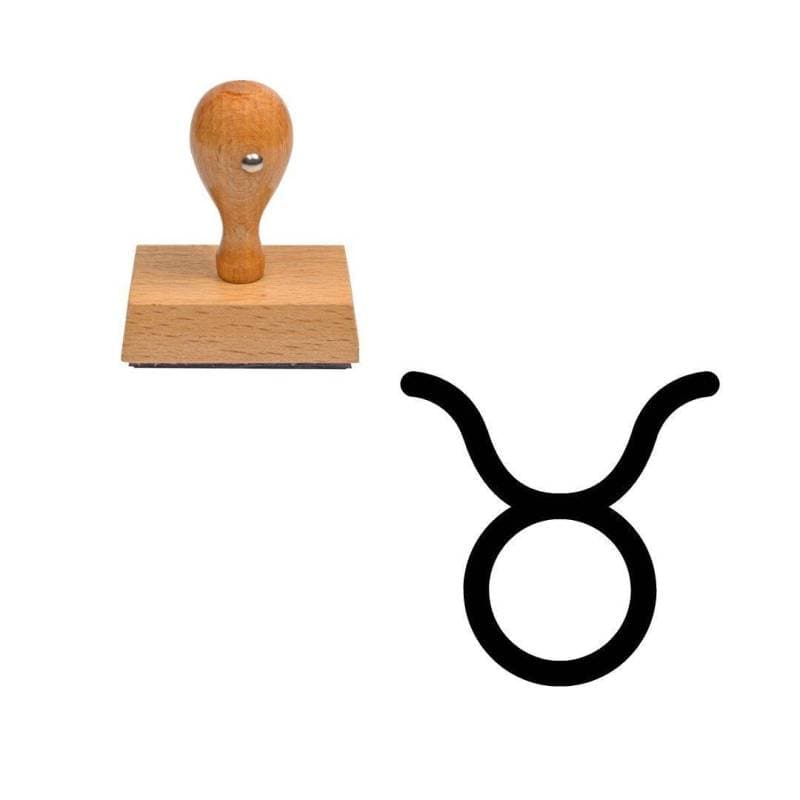 Tampon astrologique symbole Taureau en bois