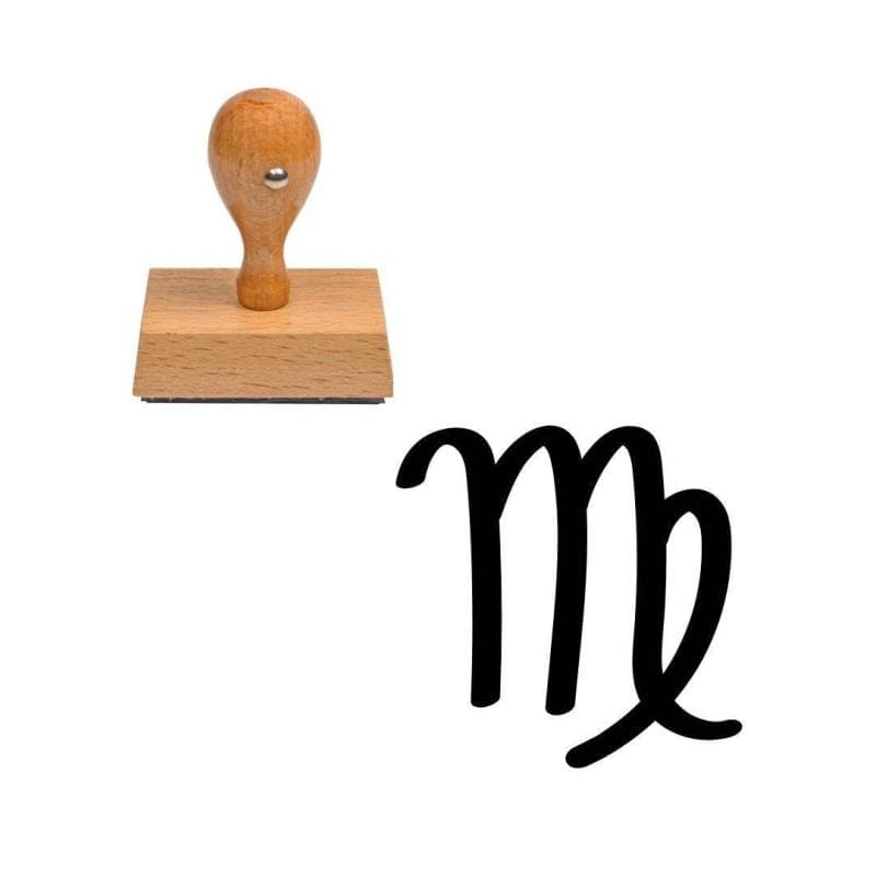 Tampon astrologique symbole Vierge en bois