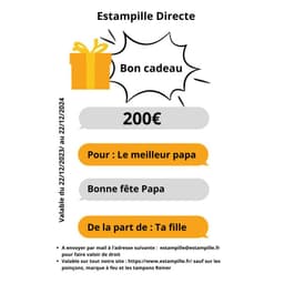 Bon cadeau de 200€ exemple