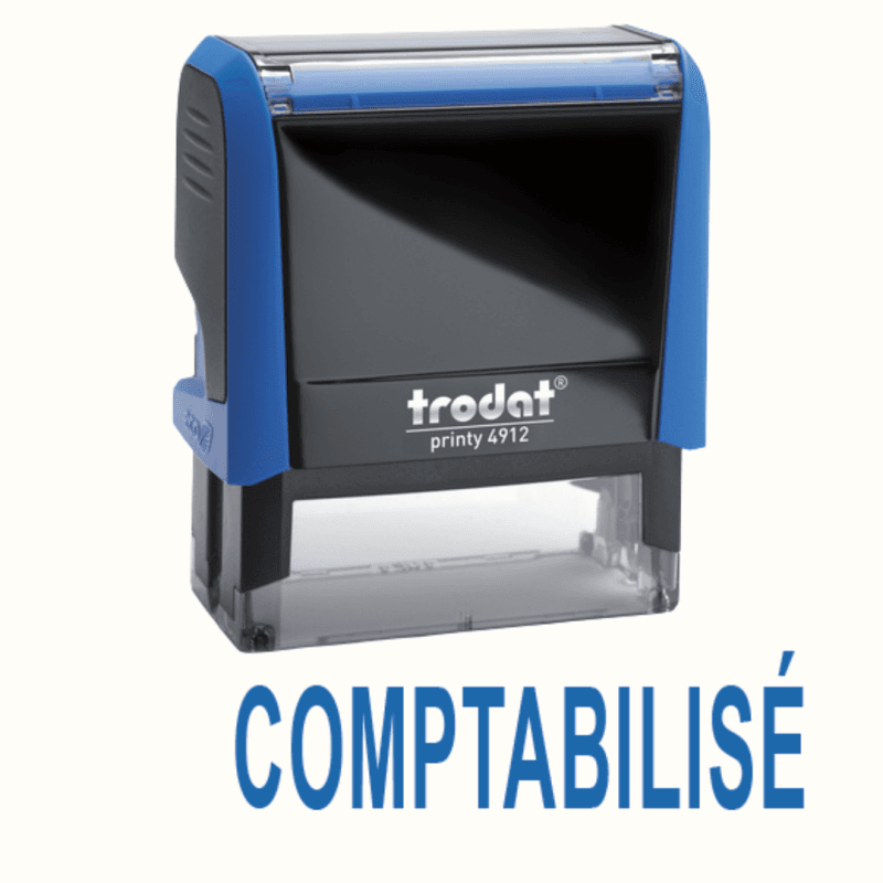 Tampon Comptabilisé en bleu Estampille Directe