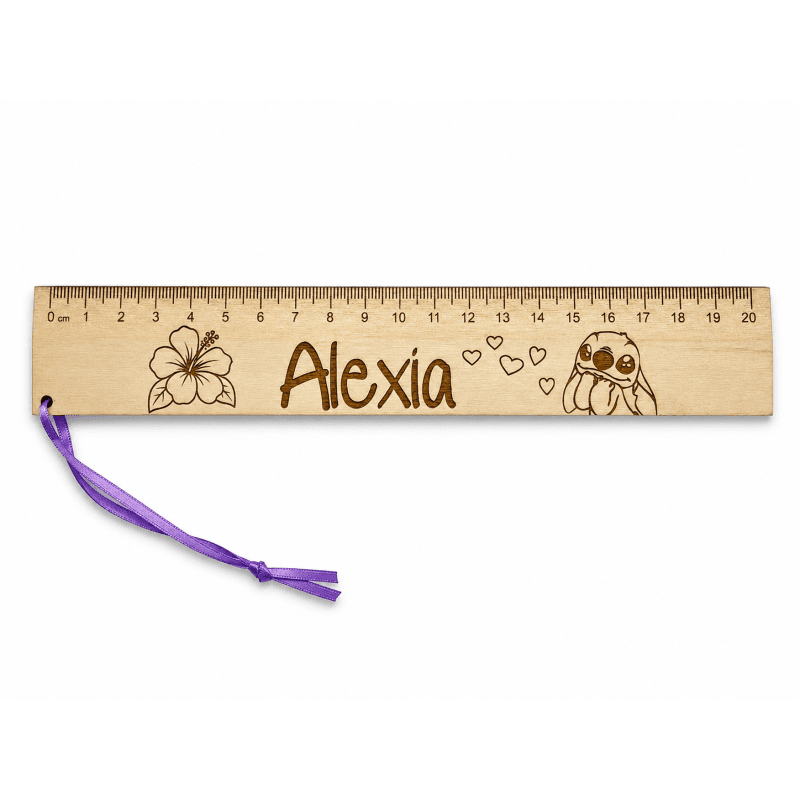 Règle personnalisée en bois 20 cm