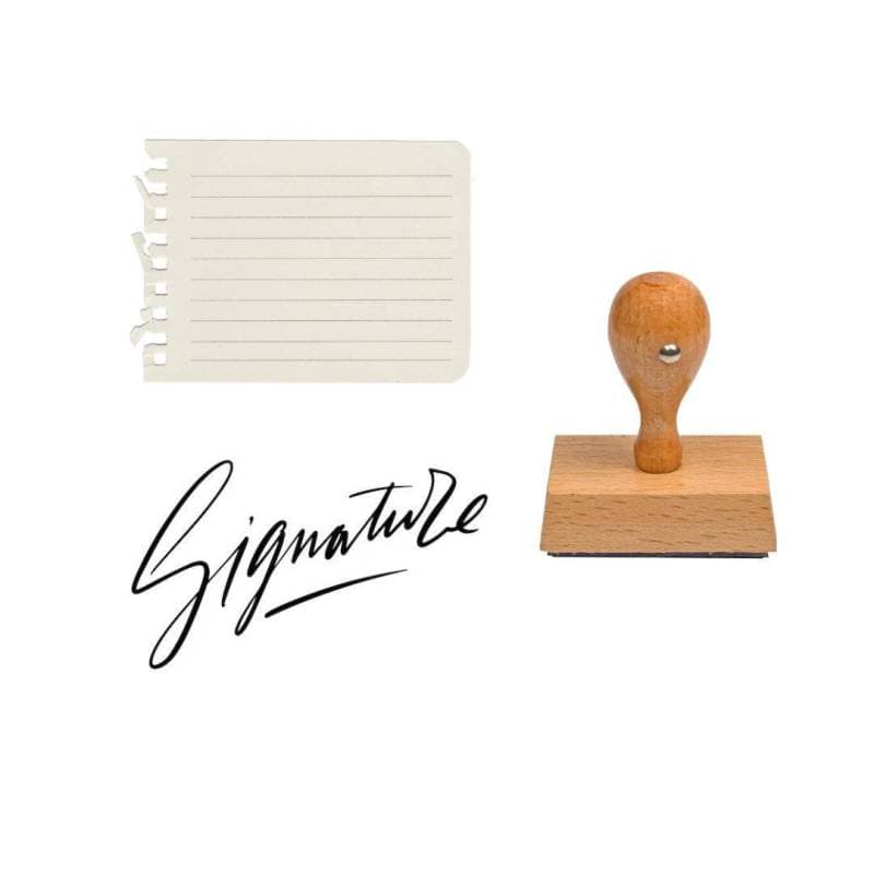 tampon en bois signature