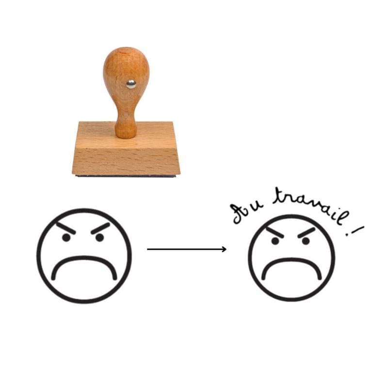 Tampon smiley pas content colère à personnaliser