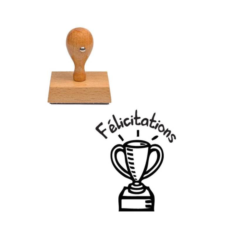 Tampon enseignant Félicitations trophée n°42